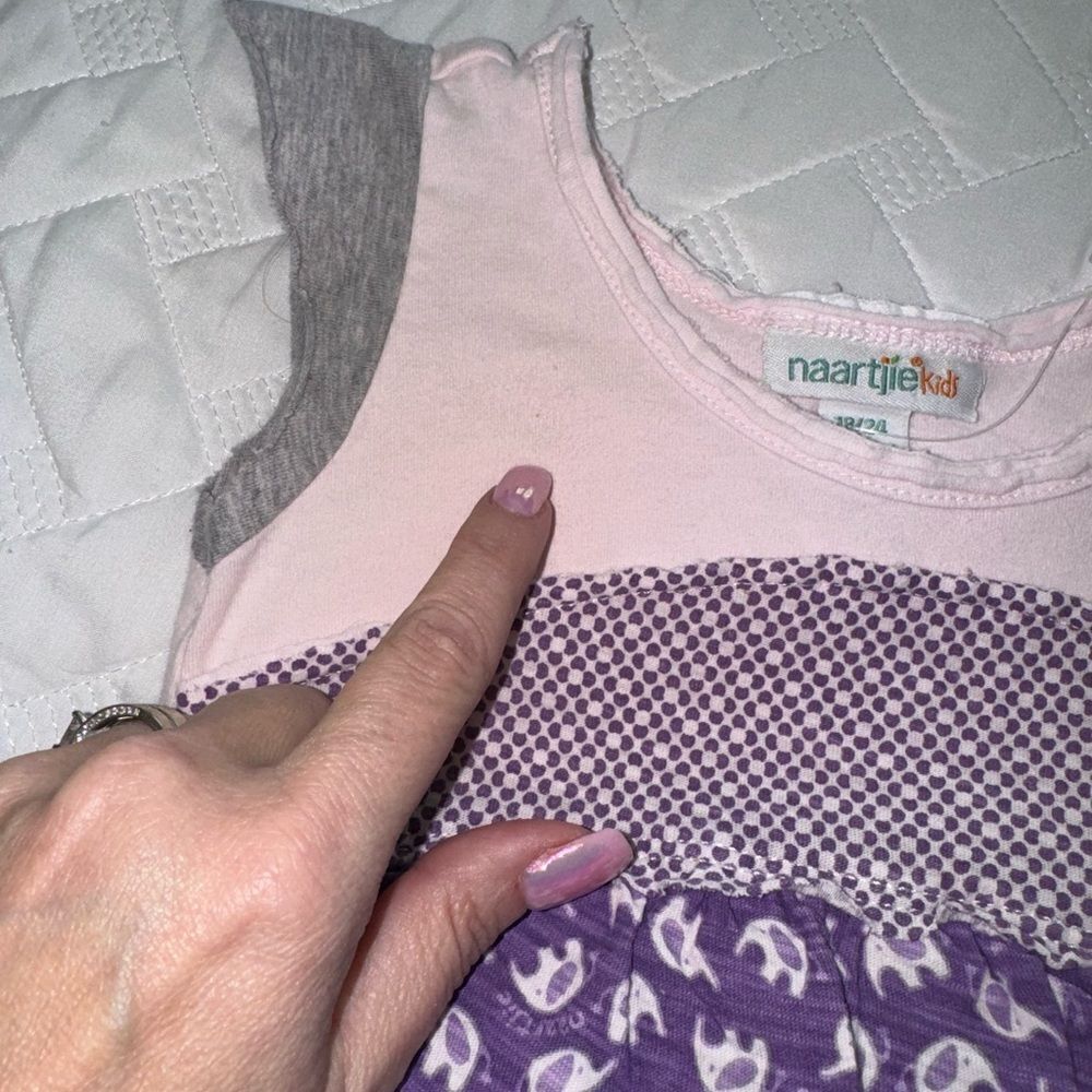 Hard to find Naartjie Elephant 2pc top bottoms outfit ruffle purple 18-24 month - Picture 4 of 4